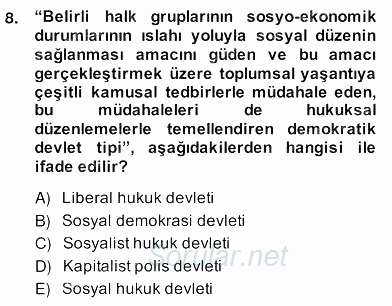 Siyaset Felsefesi 2 2013 - 2014 Ara Sınavı 8.Soru