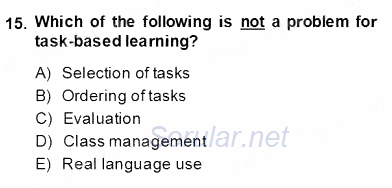 Dilbilgisi Öğretimi 2013 - 2014 Dönem Sonu Sınavı 15.Soru