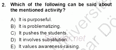 Dilbilgisi Öğretimi 2013 - 2014 Dönem Sonu Sınavı 2.Soru