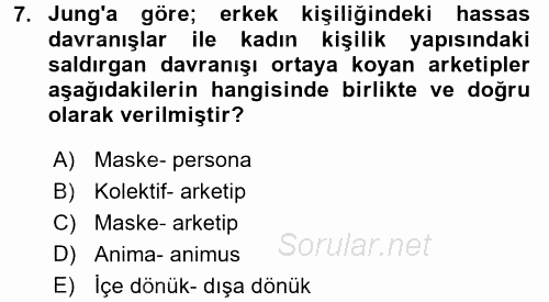 Birey ve Davranış 2017 - 2018 Dönem Sonu Sınavı 7.Soru