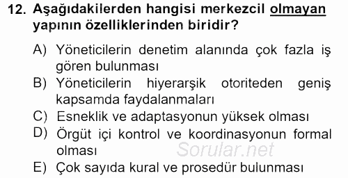 İş Etiği 2012 - 2013 Dönem Sonu Sınavı 12.Soru