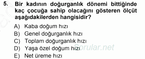 Yaşlı ve Hasta Bakım Hizmetleri 2014 - 2015 Ara Sınavı 5.Soru