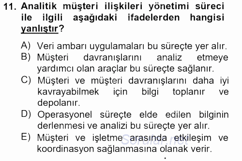 Lojistik İlkeleri 2012 - 2013 Dönem Sonu Sınavı 11.Soru