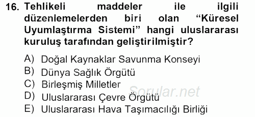 Lojistik İlkeleri 2012 - 2013 Dönem Sonu Sınavı 16.Soru