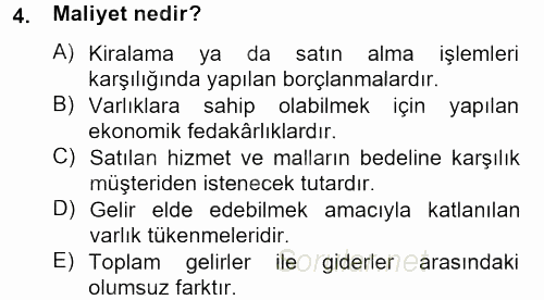 Lojistik İlkeleri 2012 - 2013 Dönem Sonu Sınavı 4.Soru