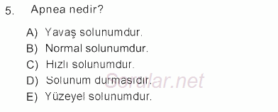 Tıbbi Terminoloji 2012 - 2013 Tek Ders Sınavı 5.Soru