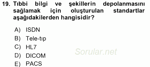 Sağlık Kurumlarında Finansal Yönetim 2017 - 2018 Dönem Sonu Sınavı 19.Soru