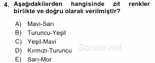 Çocukta Sanat Eğitimi Ve Yaratıcılık 2016 - 2017 Dönem Sonu Sınavı 4.Soru