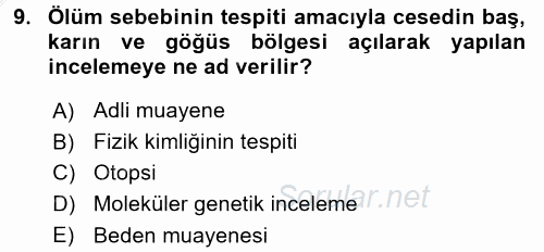 Temel Ceza Muhakemesi Hukuku Bilgisi 2016 - 2017 3 Ders Sınavı 9.Soru