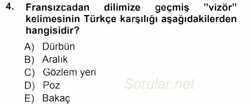 Basın Fotoğrafçılığı 2012 - 2013 Dönem Sonu Sınavı 4.Soru