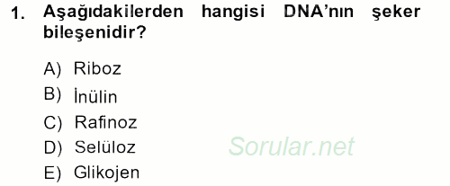 Gıda Bilimi ve Teknolojisi 2013 - 2014 Dönem Sonu Sınavı 1.Soru