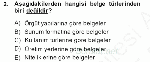 Dosyalama Arşivleme 2014 - 2015 Ara Sınavı 2.Soru