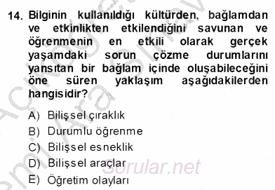 İng. Öğretmenliğinde Öğretim Teknolojileri Ve Materyal Tasarımı 1 2013 - 2014 Ara Sınavı 14.Soru