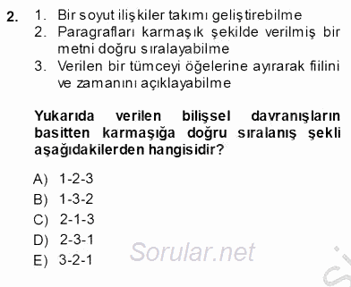 İng. Öğretmenliğinde Öğretim Teknolojileri Ve Materyal Tasarımı 1 2013 - 2014 Ara Sınavı 2.Soru