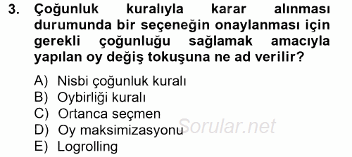 Kamu Ekonomisi 2 2012 - 2013 Ara Sınavı 3.Soru