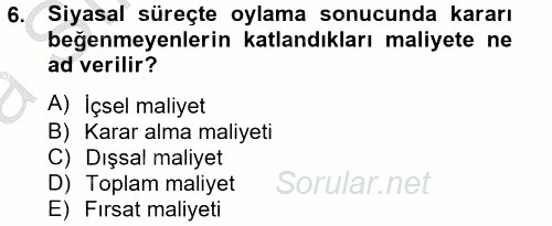 Kamu Ekonomisi 2 2012 - 2013 Ara Sınavı 6.Soru