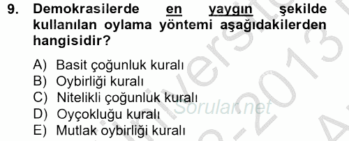 Kamu Ekonomisi 2 2012 - 2013 Ara Sınavı 9.Soru