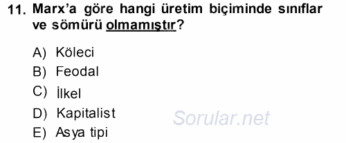 Davranış Bilimleri 1 2014 - 2015 Dönem Sonu Sınavı 11.Soru