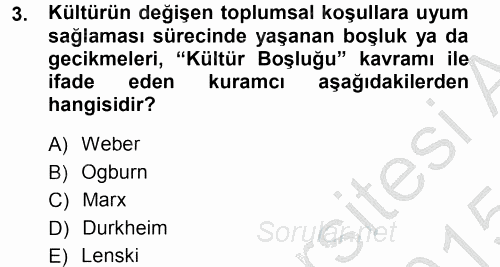 Davranış Bilimleri 1 2014 - 2015 Dönem Sonu Sınavı 3.Soru