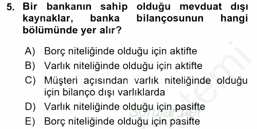 Para Politikası 2016 - 2017 Ara Sınavı 5.Soru