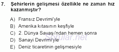 Şehircilik 2012 - 2013 Ara Sınavı 7.Soru