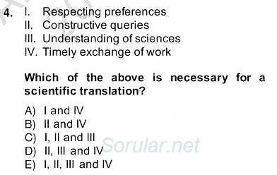 Çeviri (Türk/İng) 2013 - 2014 Ara Sınavı 4.Soru