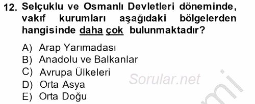 Topluma Hizmet Eğitimi 2014 - 2015 Dönem Sonu Sınavı 12.Soru