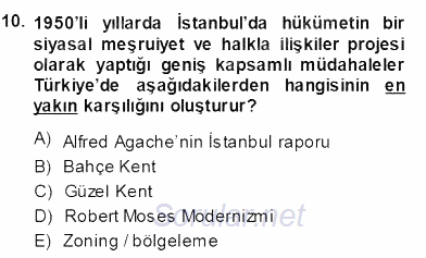 Mimarlik Tarihi 2013 - 2014 Dönem Sonu Sınavı 10.Soru