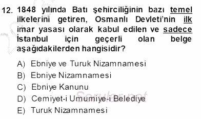 Mimarlik Tarihi 2013 - 2014 Dönem Sonu Sınavı 12.Soru