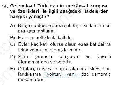 Mimarlik Tarihi 2013 - 2014 Dönem Sonu Sınavı 14.Soru