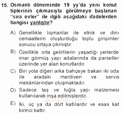 Mimarlik Tarihi 2013 - 2014 Dönem Sonu Sınavı 15.Soru