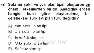 Mimarlik Tarihi 2013 - 2014 Dönem Sonu Sınavı 16.Soru