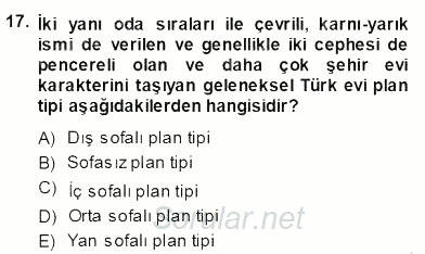 Mimarlik Tarihi 2013 - 2014 Dönem Sonu Sınavı 17.Soru