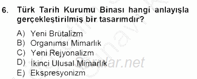 Mimarlik Tarihi 2013 - 2014 Dönem Sonu Sınavı 6.Soru