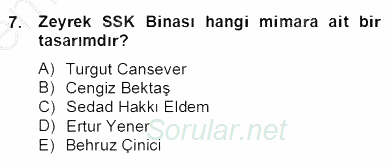 Mimarlik Tarihi 2013 - 2014 Dönem Sonu Sınavı 7.Soru