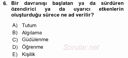 Tüketim Bilinci ve Bilinçli Tüketici 2017 - 2018 Ara Sınavı 6.Soru