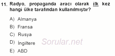 Toplum ve İletişim 2014 - 2015 Ara Sınavı 11.Soru