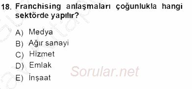 Uluslararası İşletmecilik 2014 - 2015 Ara Sınavı 18.Soru