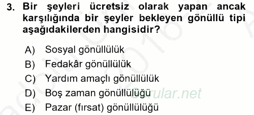 Rekreasyon Yönetimi 2016 - 2017 Ara Sınavı 3.Soru