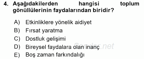 Rekreasyon Yönetimi 2016 - 2017 Ara Sınavı 4.Soru