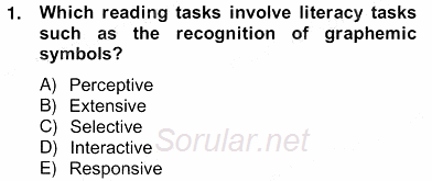 Yabancı Dil Öğretiminde Ölçme Ve Değerlendirme 2 2012 - 2013 Ara Sınavı 1.Soru