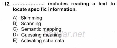 Yabancı Dil Öğretiminde Ölçme Ve Değerlendirme 2 2012 - 2013 Ara Sınavı 12.Soru