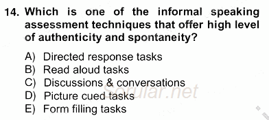 Yabancı Dil Öğretiminde Ölçme Ve Değerlendirme 2 2012 - 2013 Ara Sınavı 14.Soru