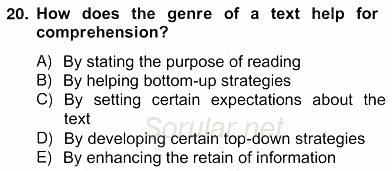 Yabancı Dil Öğretiminde Ölçme Ve Değerlendirme 2 2012 - 2013 Ara Sınavı 20.Soru