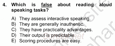 Yabancı Dil Öğretiminde Ölçme Ve Değerlendirme 2 2012 - 2013 Ara Sınavı 4.Soru