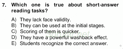 Yabancı Dil Öğretiminde Ölçme Ve Değerlendirme 2 2012 - 2013 Ara Sınavı 7.Soru