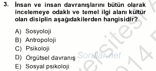 Örgütsel Davranış 2013 - 2014 Ara Sınavı 3.Soru