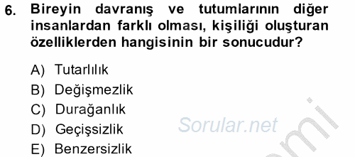 Örgütsel Davranış 2013 - 2014 Ara Sınavı 6.Soru
