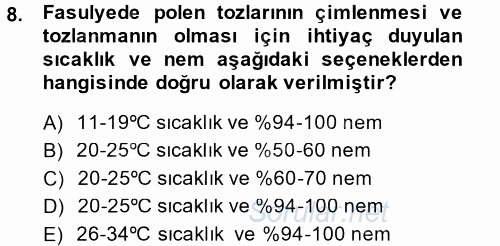 Bahçe Tarımı 2 2014 - 2015 Tek Ders Sınavı 8.Soru