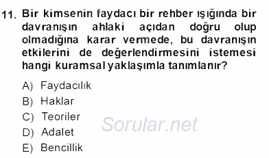 Organizasyonlarda Davranış 2013 - 2014 Dönem Sonu Sınavı 11.Soru
